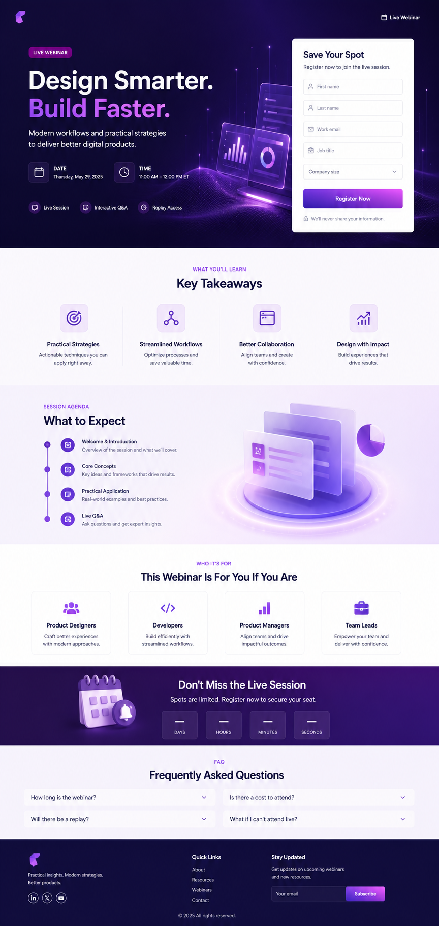Webinar funnel project