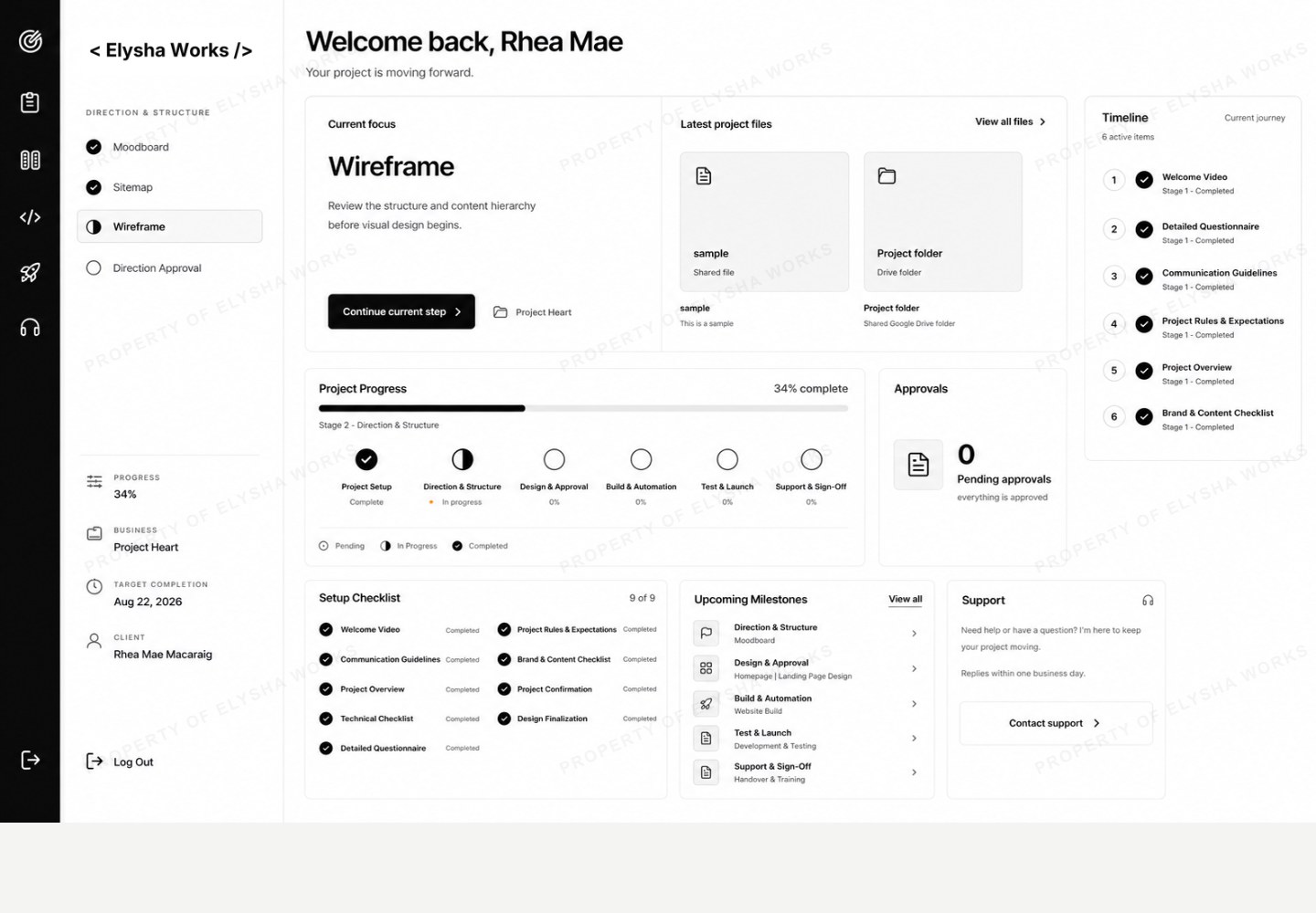 Elysha Works Client Portal project preview